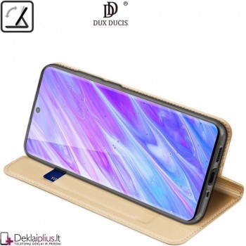 Dux Ducis dirbtinės odos atverčiamas dėklas - auksinės spalvos (GALAXY S20 PLUS)
